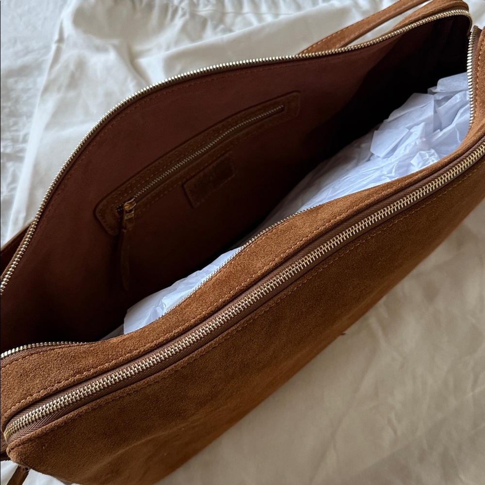 Elleme Trousse Cognac Suede Shoulder Bag - Picture 4 of 10